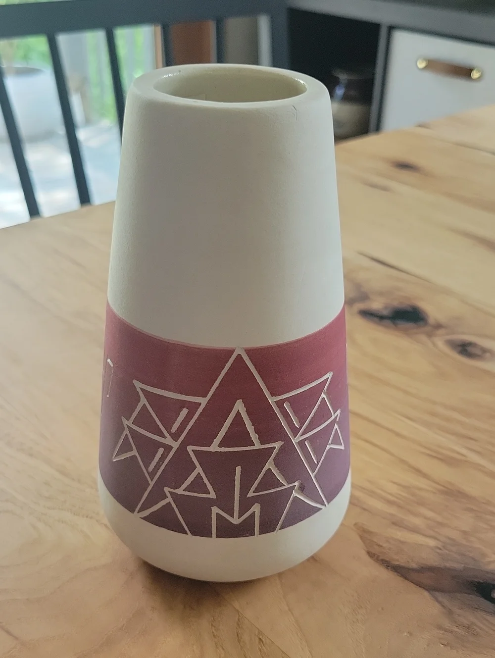 Vintage Sioux Pottery Vase Signed Marion Selwyn Jones SPRC SD Geometric